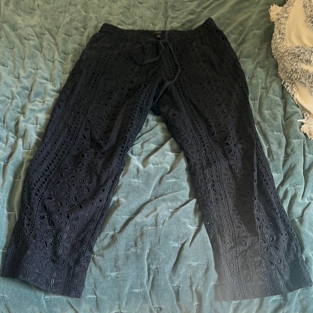 Black Eyelet Pants